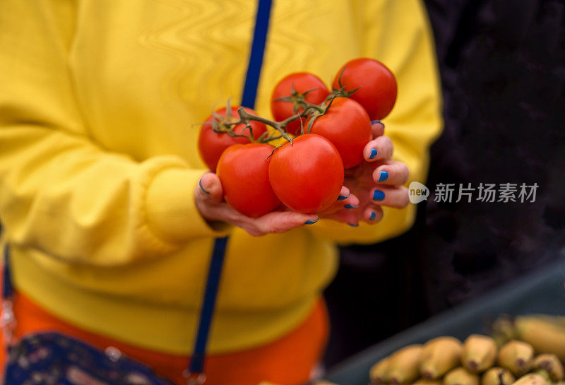 市场上有很多西红柿