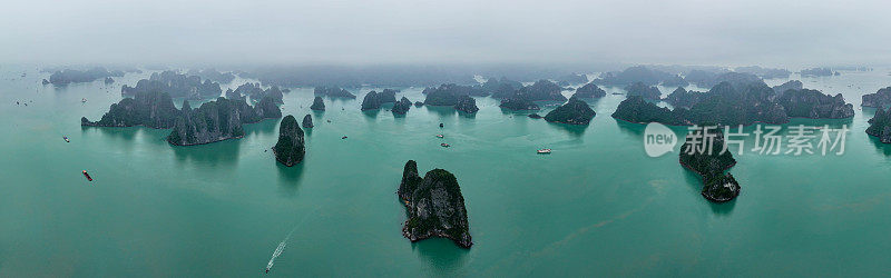 越南下龙湾美景，联合国教科文组织世界遗产，岛屿美景