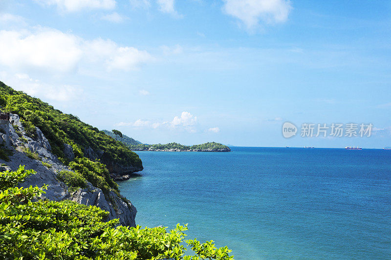 高思昌岛上崇考茶的观景及全景