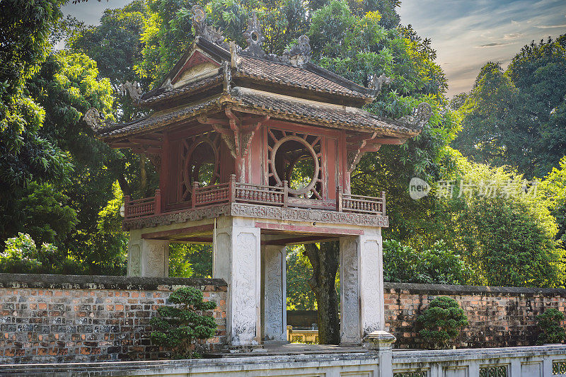 越南东南亚河内的文庙。越南首都的孔庙