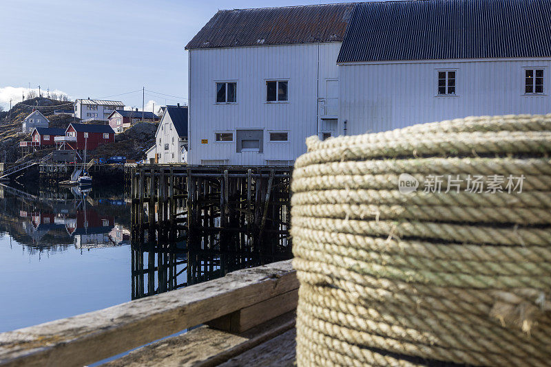 挪威罗弗敦群岛上传统渔民的房子