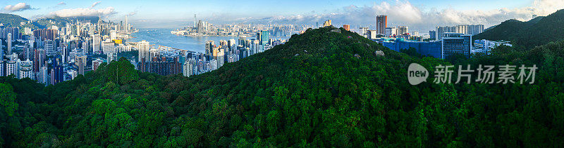 从宝马山顶俯瞰香港。