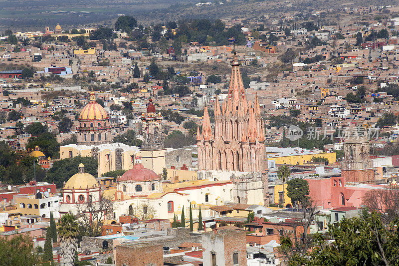 圣米格尔德阿连德墨西哥俯瞰Parroquia天使教堂关闭