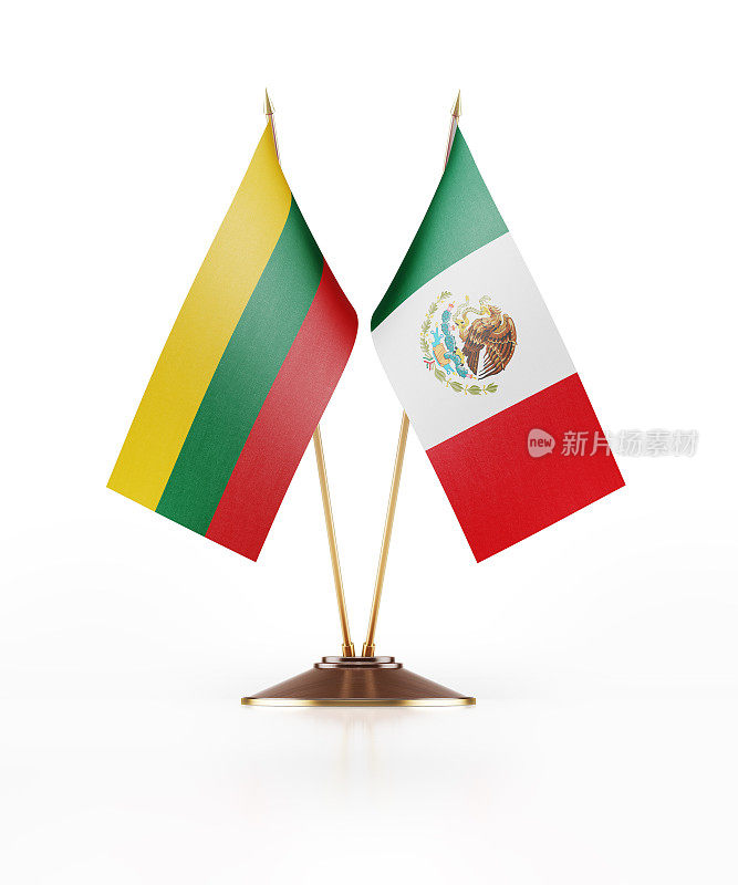 立陶宛和墨西哥的微型国旗