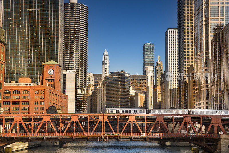 芝加哥的城市景观和河流