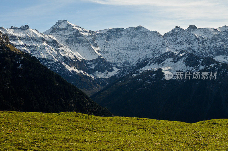 瑞士阿尔卑斯山和草地