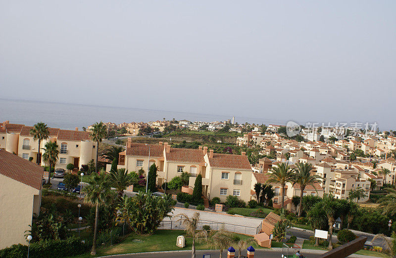 西班牙马拉加Mijas镇的鸟瞰图
