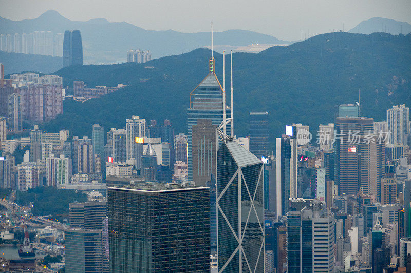 鸟瞰图的香港城市景观