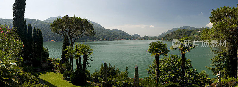 卢加诺湖上的景色