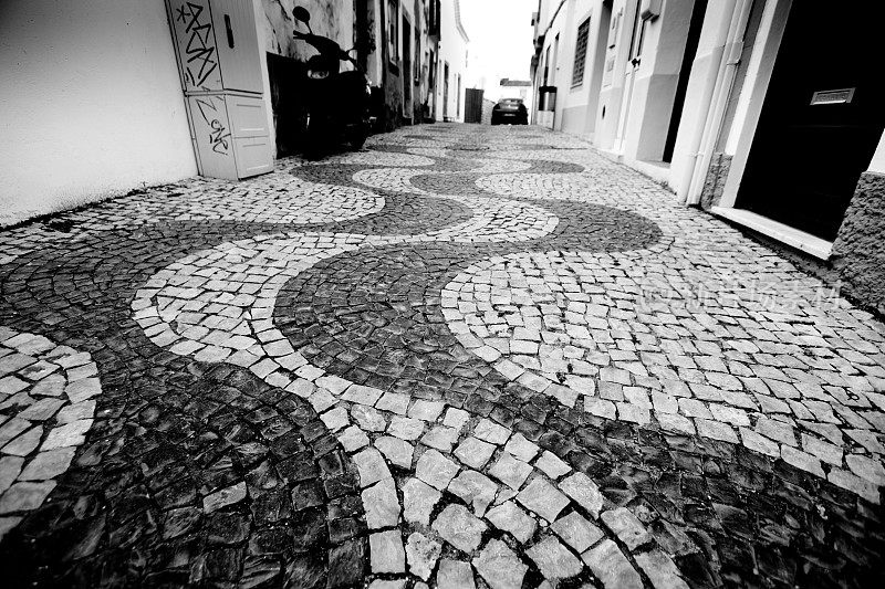 葡萄牙拉各斯的马赛克街道