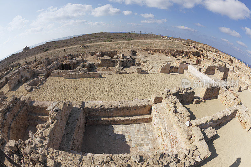 帕福斯考古遗址塞浦路斯古罗马遗址鱼眼观