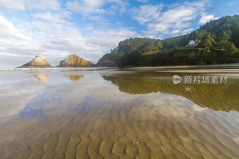 海克塔头灯塔照亮了俄勒冈海岸的帝王景观