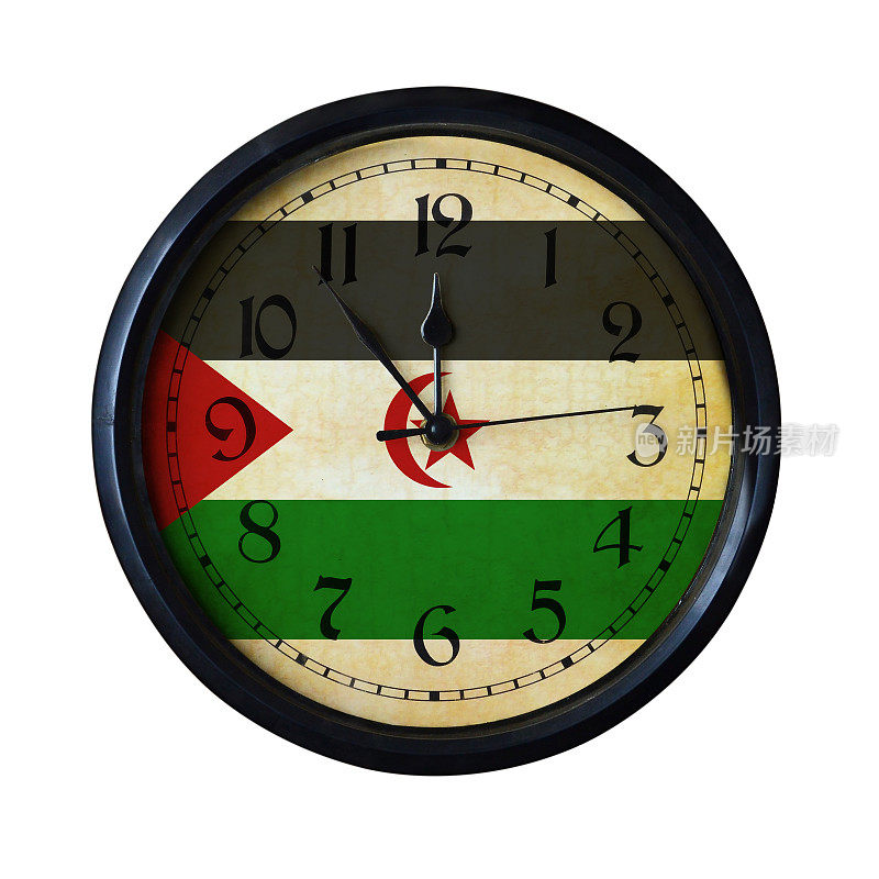 西撒哈拉旗墙钟-手表端口为同一系列