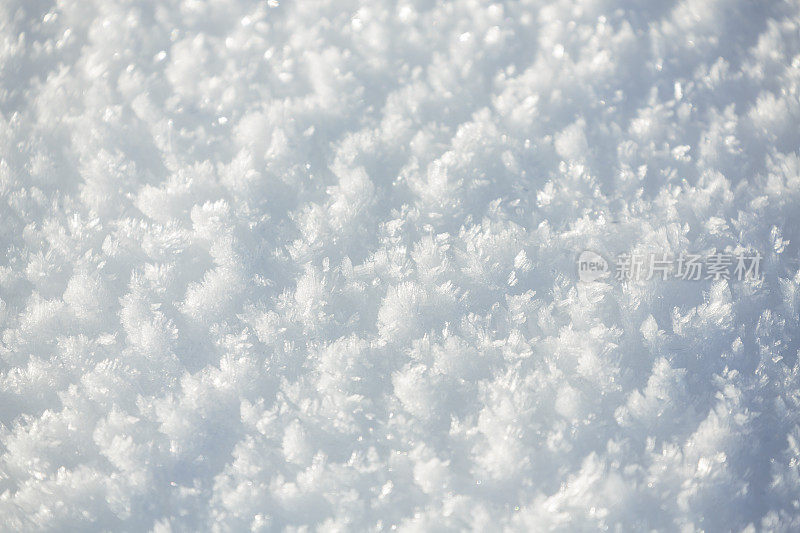 霜雪表面的特写