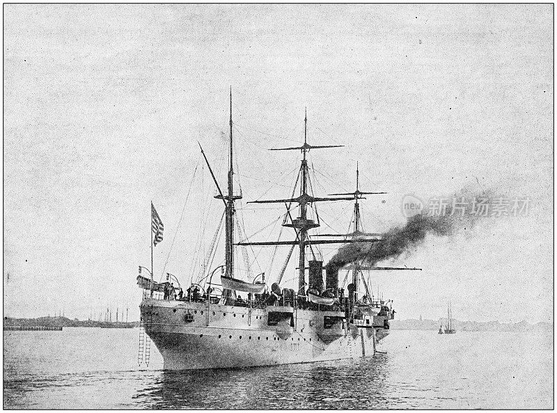 古董照片:美国巡洋舰“纽瓦克”