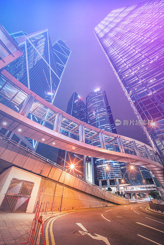 香港的夜景，抽象的散焦灯光