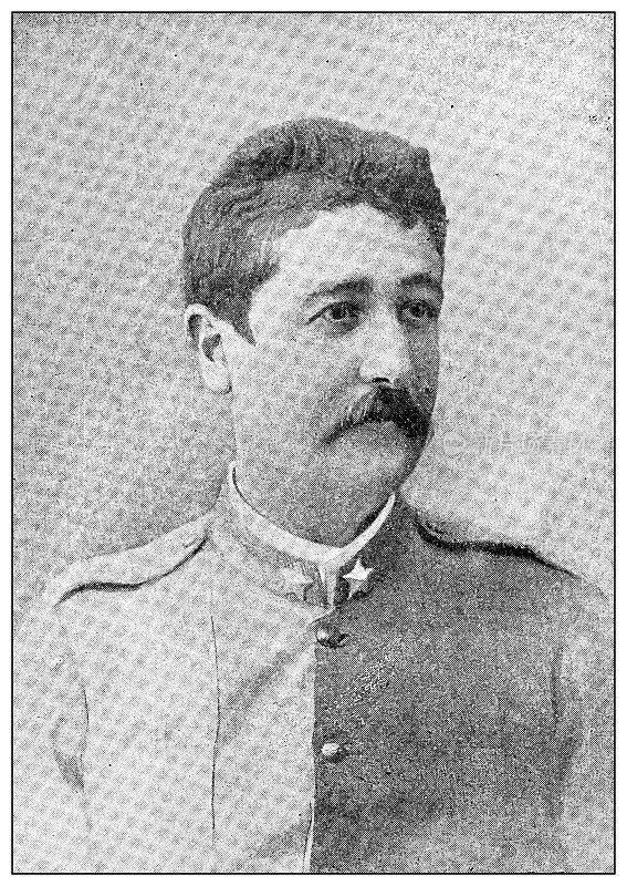 第一次意大利-埃塞俄比亚战争(1895-1896)的古董照片:阿德里亚诺·伊塞尔上尉