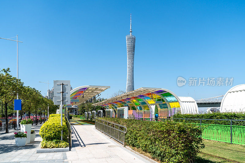 广州珠江新城地标建筑景观天际线