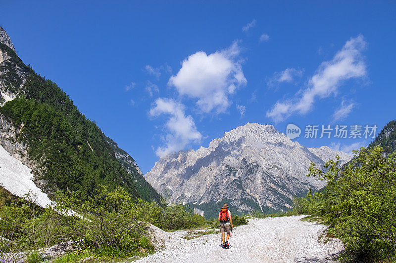 Dolomites的Oten山谷和Antelao山(意大利威尼托)