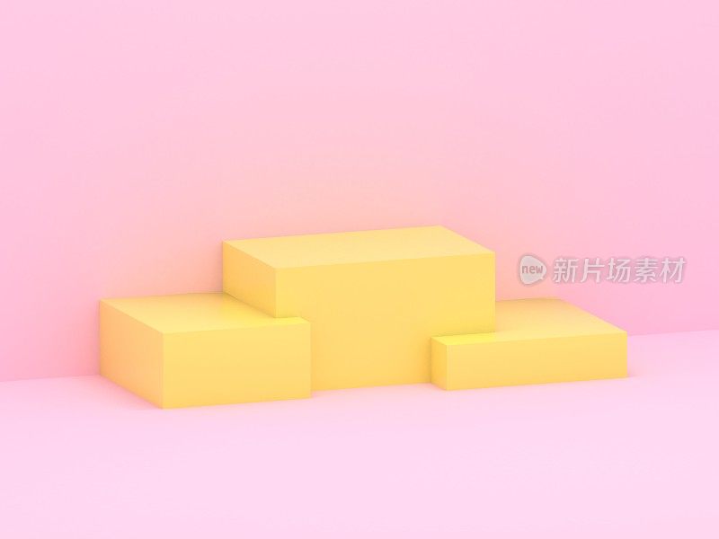 带有讲台的抽象作品3D渲染