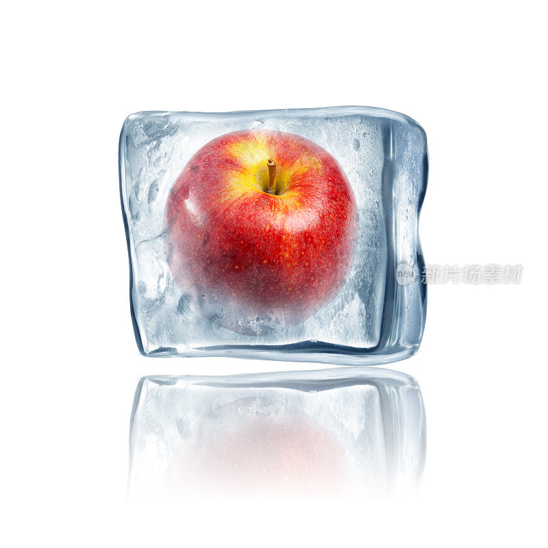 里面有苹果的冰块