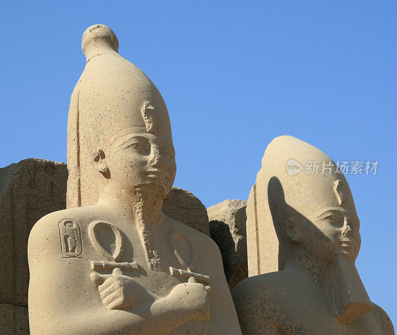 埃及，卢克索，卡纳克神庙，石像院