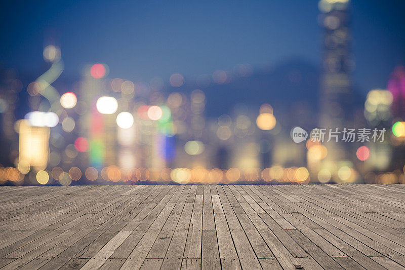 散景背景的香港城市景观