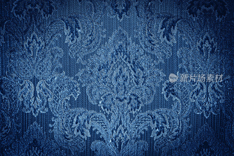 蓝色复古锦缎挂毯图案
