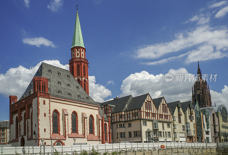 德国法兰克福市中心的传统德国老建筑