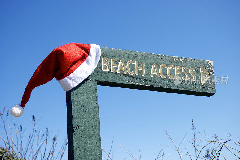 夏季圣诞主题海滩入口标志