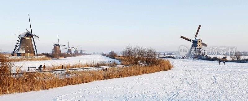 风车在Kinderdijk