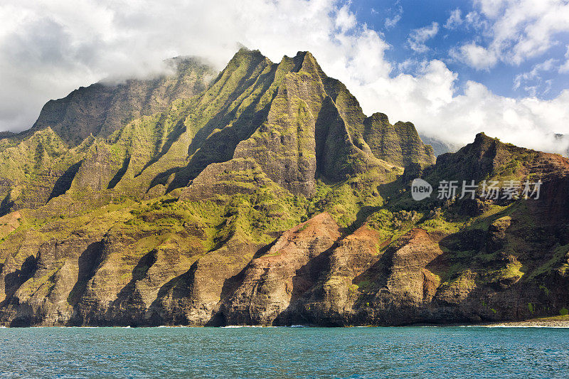 风景优美的考艾岛纳帕里海岸