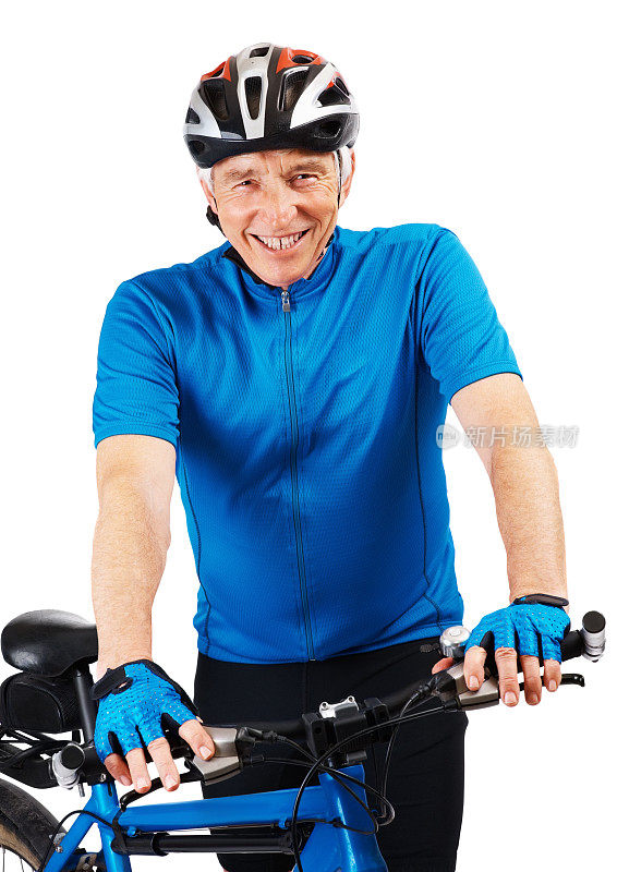 骑自行车是健康-快乐的高级自行车对白色