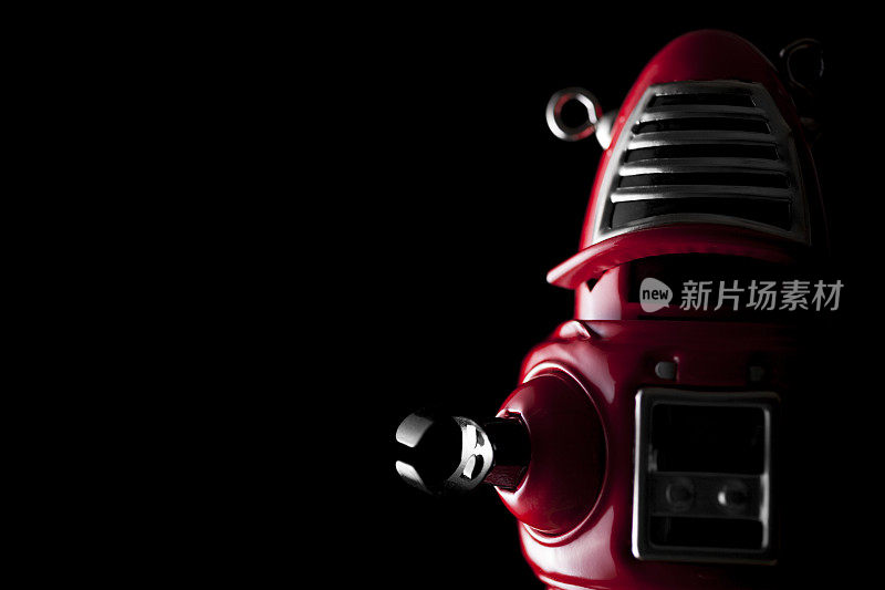 红色机器人-黑色复古锡玩具