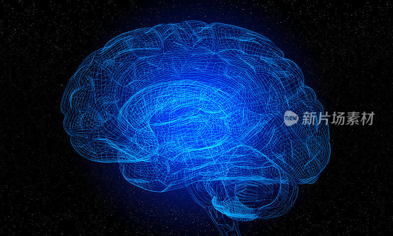人工智能与未来的3d线框人脑