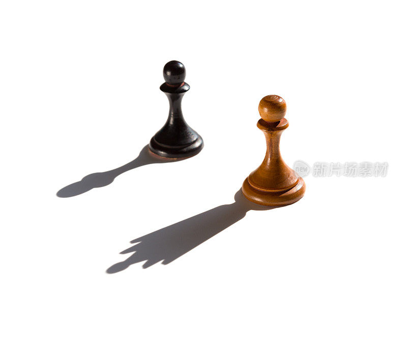 两枚棋子，一枚投下一枚后棋子，代表力量和抱负的概念