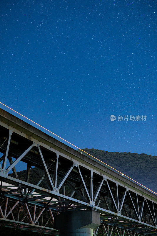 在繁星满天的夜晚，一座桥
