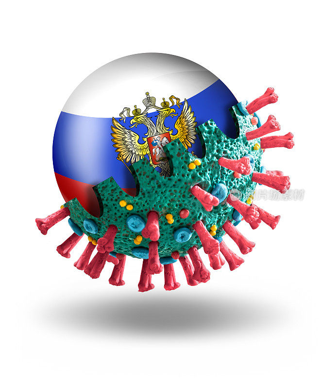 冠状病毒COVID-19微观宏观模型与俄罗斯国旗