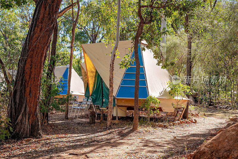 帐篷度假住宿在灌木丛