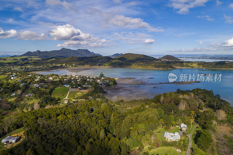 俯视新西兰旺阿雷的乡村鸟瞰图
