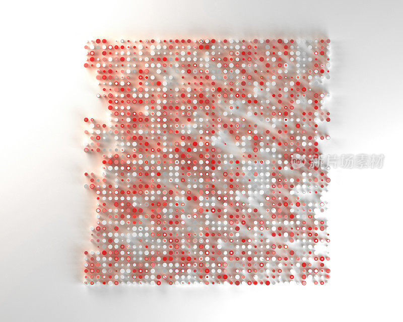 从上面看，红色和白色元素的网格图案