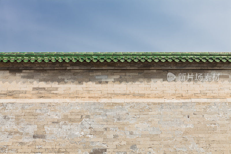 中国北京天坛的青瓦砖墙