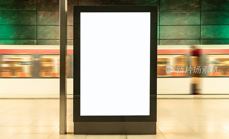 地铁车站空白数字显示广告牌