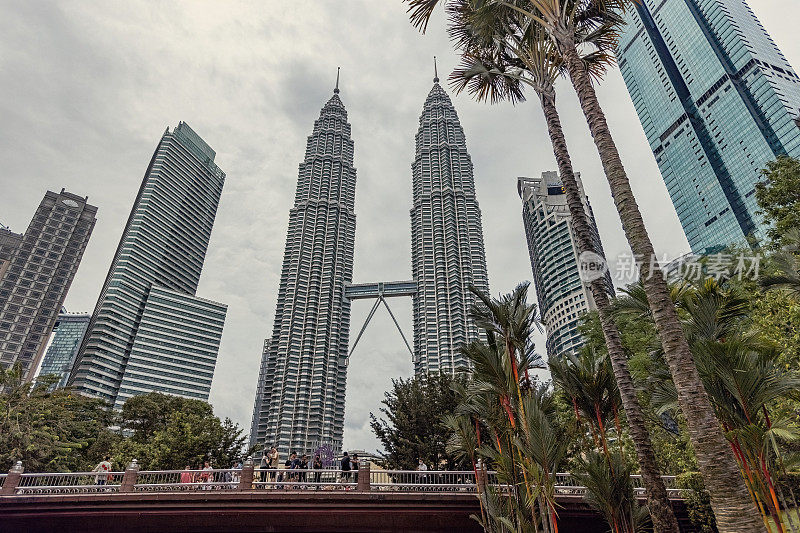 马来西亚吉隆坡的吉隆坡，skyscrapers和Petronas双子塔