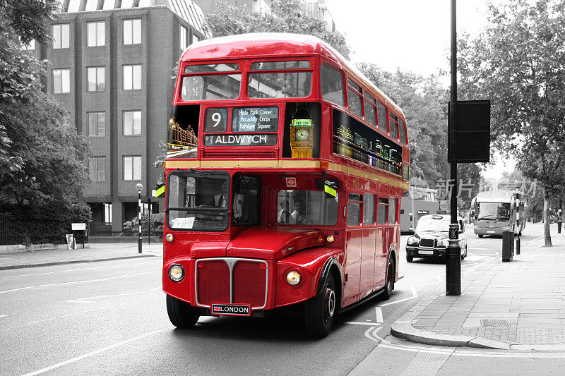 红色双层巴士-伦敦
