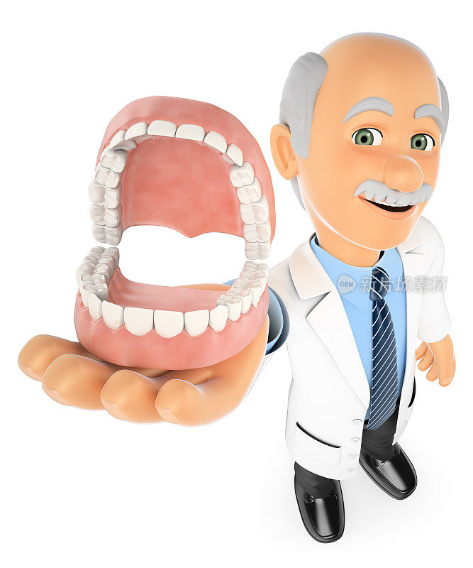 3D牙医显示假牙
