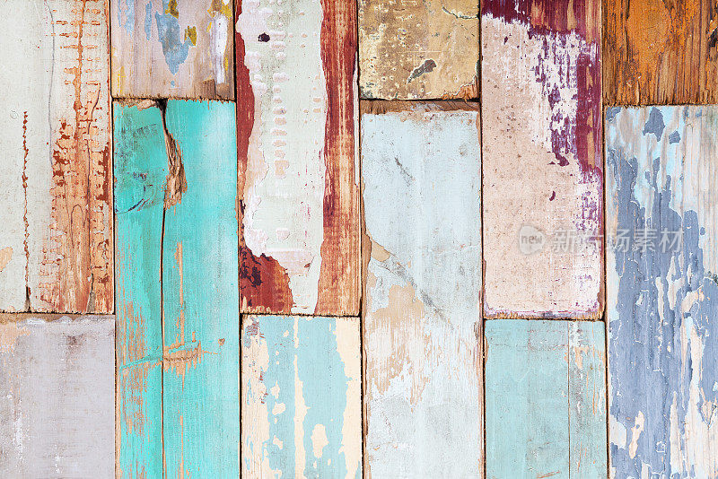 色彩丰富的木质背景，木质的墙面纹理