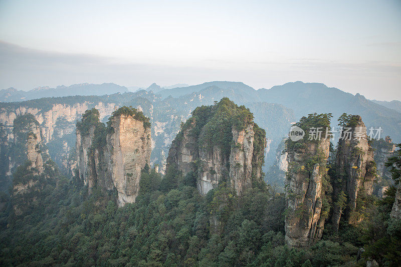 砂岩柱，张家界国家森林公园，中国