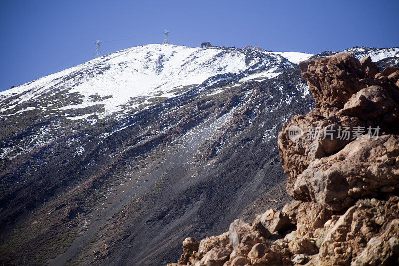 泰德山，火山景观和缆车。