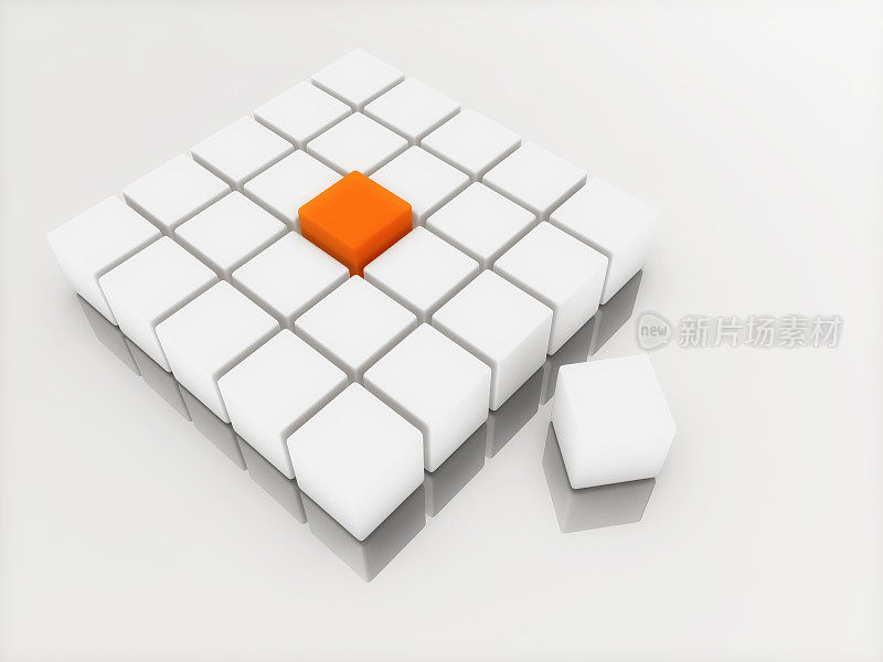 白色和橙色块系列